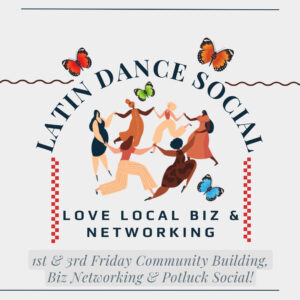latin dance social text butterflies and dancing ladies